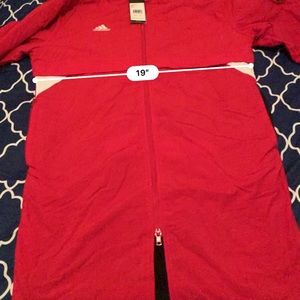 Red swim Parka jacket.